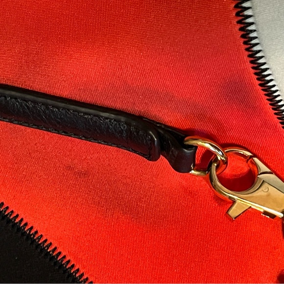 Cynthia Rowley Neoprene/Leather Tote Shoulder Bag Color Block Blue Black Red - Picture 9 of 11